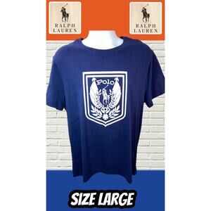 POLO RALPH LAUREN Crest Logo T-Shirt Blue Large